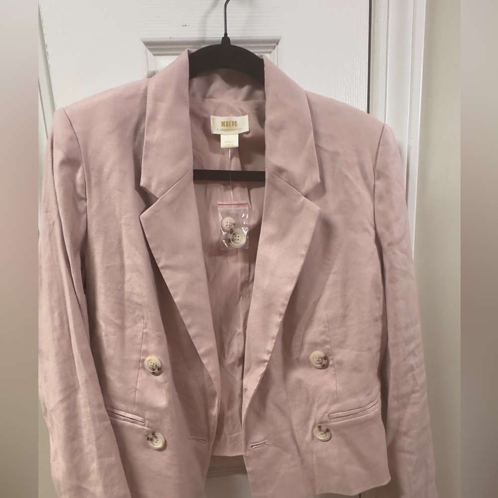 Anthropologie Maeve Slim Double-Breasted Blazer. (Mix14) - Picture 3 of 12
